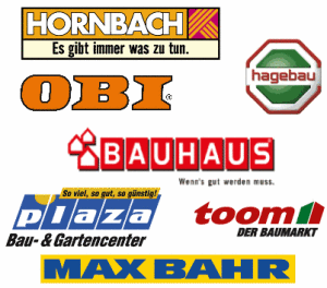 Bild: Verschiedene Logos von Baumärkten